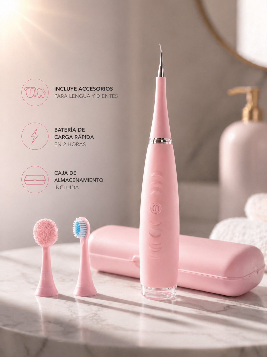 CEPILLO DENTAL ELECTRICO RECARGABLE + BLANQUEAMIENTO .