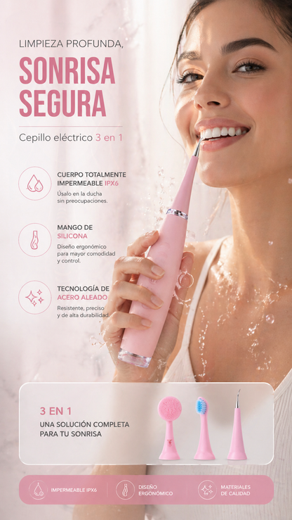 CEPILLO DENTAL ELECTRICO RECARGABLE + BLANQUEAMIENTO .